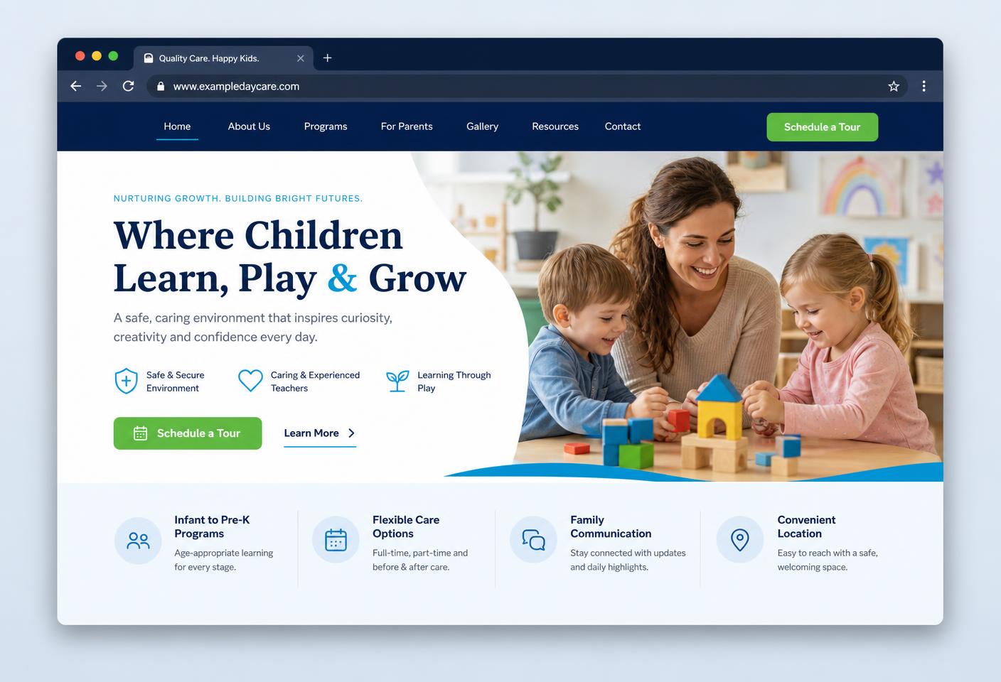 Example of a professional small business website built and managed by SiteRevive